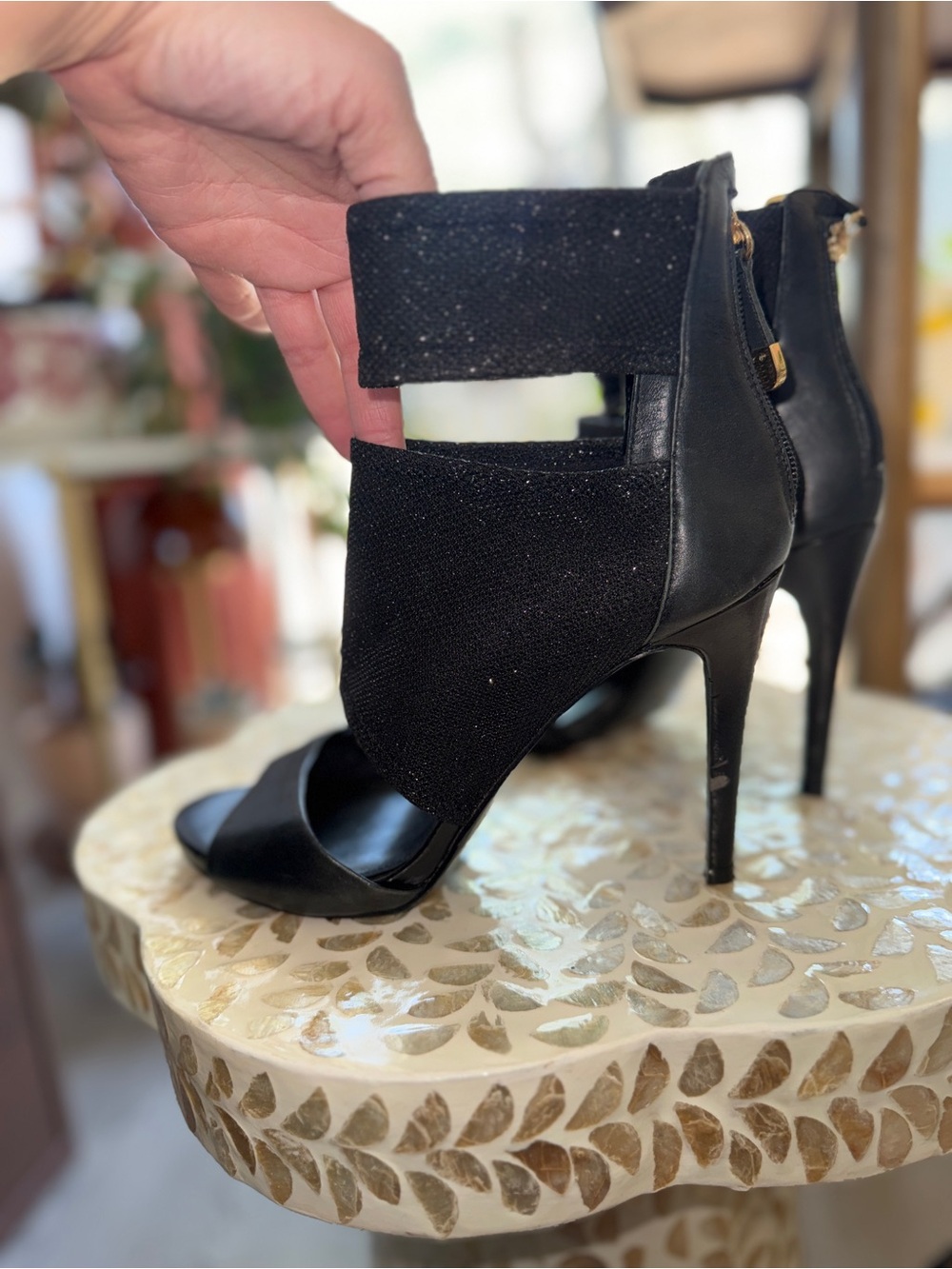 Guess Black Open-Toe Ankle Strap Stiletto Sandals size 9M